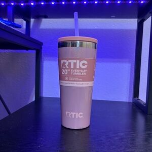 RTIC Pink Tumbler with Straw